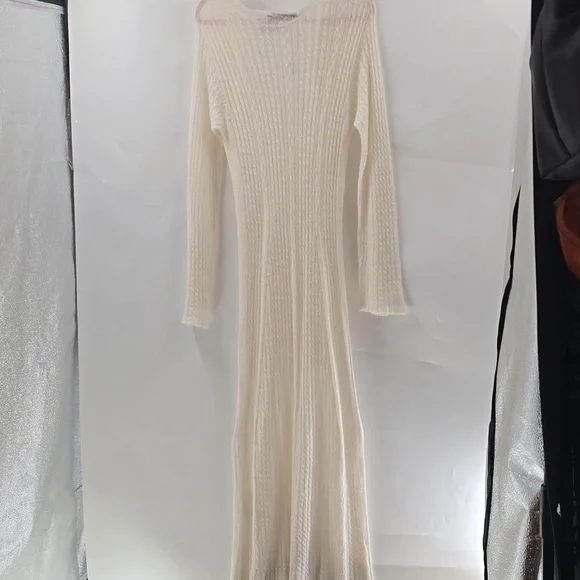 Alohas Triza Cream Knit Lace-Up Maxi Sweater Dress - Picture 12 of 15